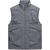 JAWERU Men's Outerwear Vests Winter Vest Warm Water-Resistant Fleece Lined Mock-Neck Casual Outdoor Sleeveless Jacket