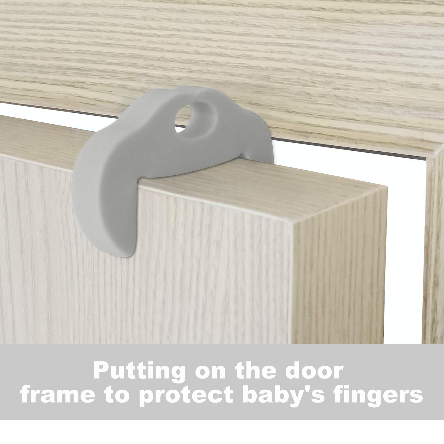 CalMyotis Door Pinch Guard Baby Proofing Door Stopper, Soft Yet Durable, Prevents Finger Pinch Injuries, Baby Safety Finger Protectors, Version 2.0 (4 Pack)