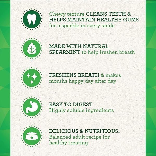 GREENIES DOG TREATS, VETERINARIAN-RECOMMENDED NATURAL DENTAL DOG TREATS, LARGE SIZE, MINT FLAVOR, 12 OZ. PACK, 8 COUNT