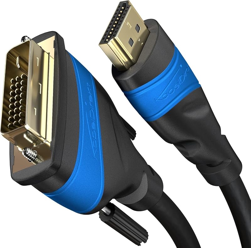 KabelDirekt HDMI to DVI Adapter Cable 0.5m AIS Shielding 24+1 Gold