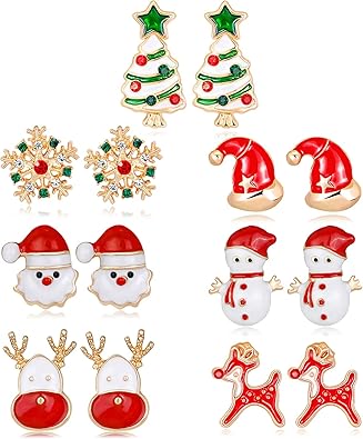 Immagini Di Natale Donne.Fascigirl 7 Paia Di Orecchini Di Natale Carino Stile Natalizio Per Donne Regalo Amazon It Gioielli