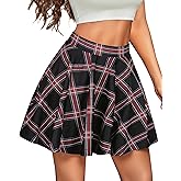 CHICGAL Mini Skirts for Women Casual Flowy Pleated Skater Skirt Summer Basic High Waisted Short Skirt