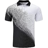 Seadodo Golf Shirts for Men Short Sleeve Dry Fit Moisture Wicking Performance Print Polo Shirt for Tennis Hiking Camping