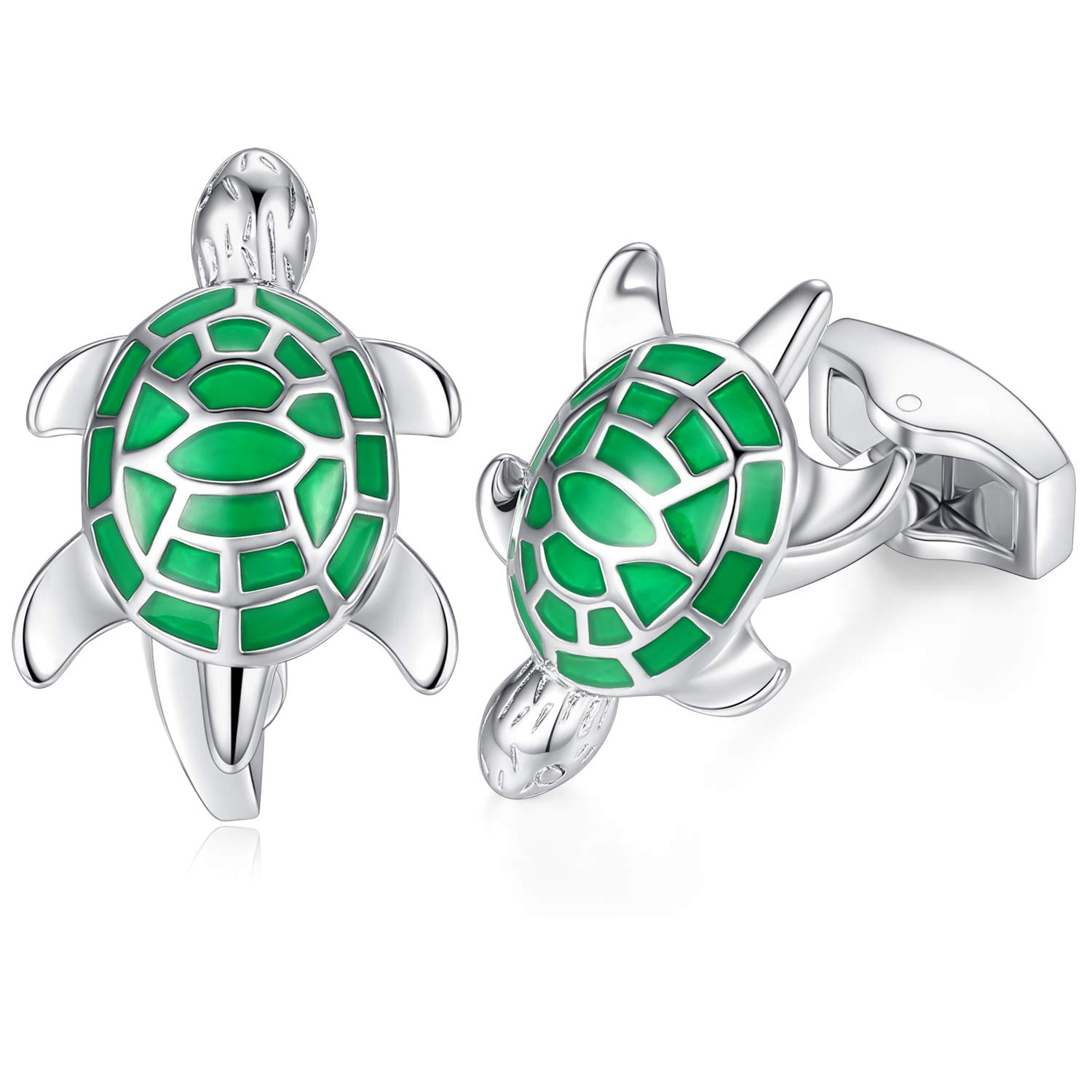 HONEY BEAR Sea Tortoise Turtle Cufflinks for Men, Stainless Steel Novelty Cuff Link
