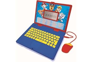 LEXiBOOK Paw Patrol - Educational and Bilingual Laptop Spanish/English - Toy for Child Kid (Boys & Girls) 124 Activities, Learn Play Games and Music with Chase Marshall - Red/Blue JC598PAi2