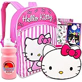 Hello Kitty Backpack with Lunch Box Set for Girls - 16” Hello Kitty Backpack, Hello Kitty Lunch Bag, Bottle, More | Hello Kitty School Bundle