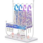 Keebofly Iridescent Acrylic Earring Organizer Holder for Girls, Tweens & Women - 900 Holes Jewelry Display Stand with Rainbow Glow for Studs, Hoops, Dangles - Modern Vanity Gift