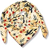 Helder Creek Co Western Cowboy Bandana Square Silky Wild Rags Cactus Pattern Tribal Scarves for Men & Women