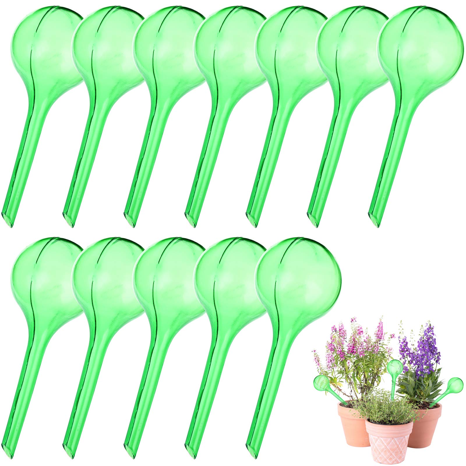 LOCOLO 12-Count Small Watering Globes Plant Watering Globes Imitation Glass Watering Bulbs Houseplant Plant Pot Bulbs Garden Watering PVC Self Watering Irrigation Drippers for Garden