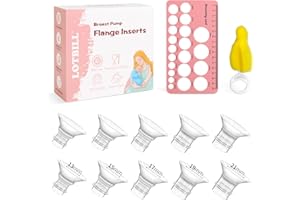 LOTBILL Flange Insert 13/15/17/19/21mm 10PCS Compatible with Momcozy S12 Pro/S9 Pro/S12/S9/Medela/Spectra etc Wearable Breast Pump 24mm Flange/Shield, Reduce 24mm Tunnel Down to Correct Size