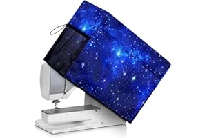 Eheartsgir Blue Galaxy Rectangle Sewing Machine Dust Cover with Pockets Compatible for Most Standard Singer and Brother Waterproof Sewing Machine