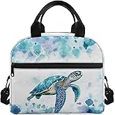 Showudesigns Sea Turtle Lunch Bags for Girls 10-12 12-14 Kids Insulated Lunch Box Reusable Lunch Tote Bag with Handles Middle School Lunchbox Containers Hippie Thermal Meal Tote Kit