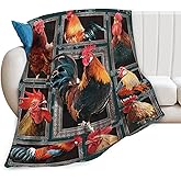Tijuboni Rooster Chicken Throw Blanket Rooster Gifts for Girls Boys Women Men Kids Adults Soft Flannel Fleece Blanket for Couch Sofa Bed Home Decor 40"x50"