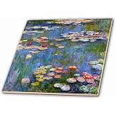 3dRose Water Lilies Impressionist Fine Art 12 Inch Ceramic Tile