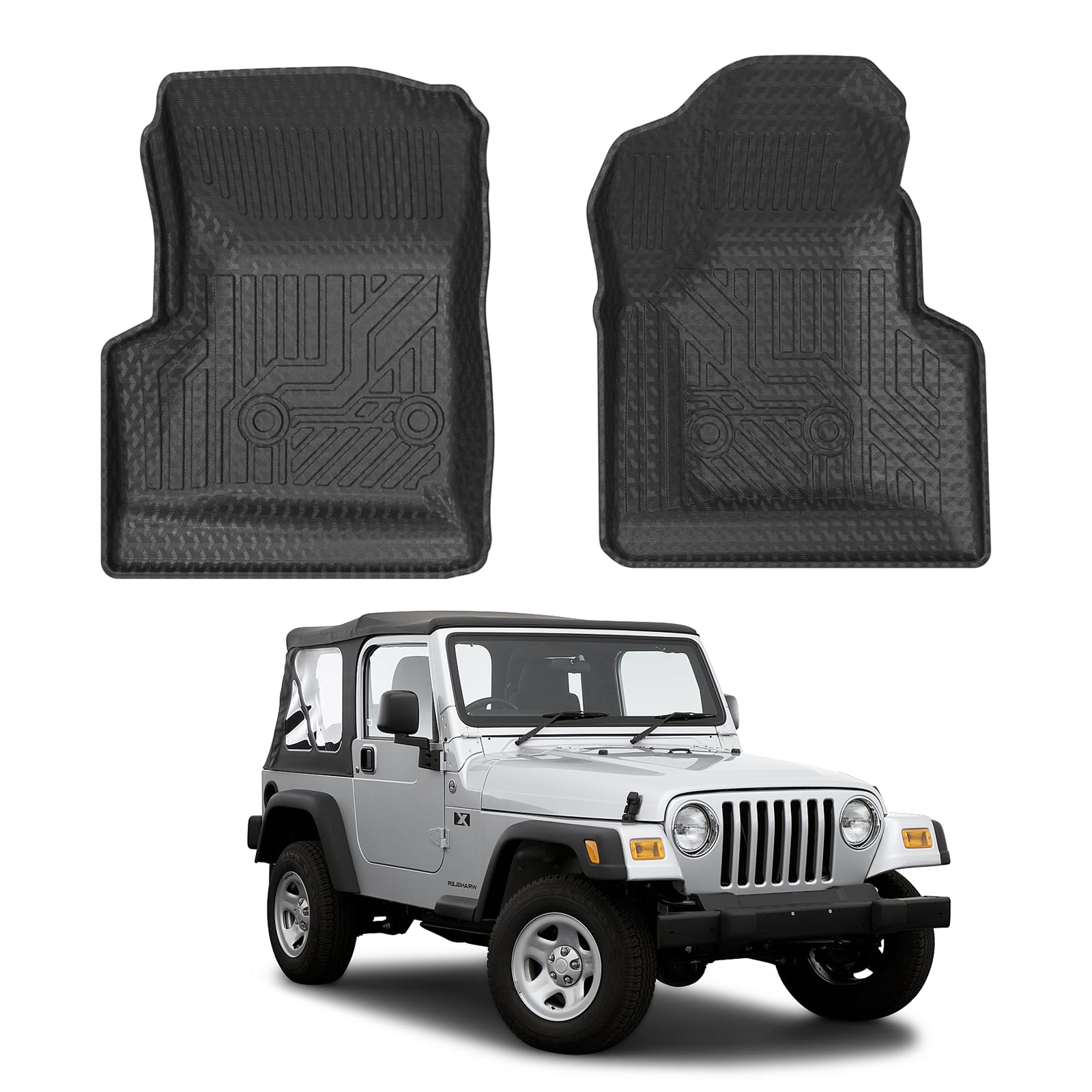 Mixsuper Custom Fit Front Floor Mats for 1997-2006 Jeep Wrangler TJ All ...