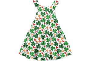 VIEILLE Little Girls Summer Sleeveless Dress Causal Floral Beach Sundress Tiered Swing Princess Dress with Ruffle Sleeve 2-8T