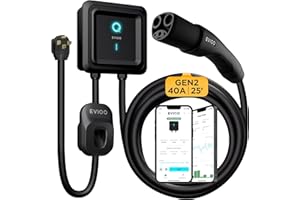 EVIQO Level 2 EV Charger - NACS Charger Compatible with Tesla - 40 Amp EV Charger Level 2 w/NACS, 240V EV Level 2 Charger NEMA 14-50 EVSE Level 2 Charger, 25' Cord Electric Car Charger