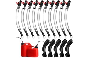 Datanly 10 Pack Racing Fuel Filler Jug Hose 14 Inch Transparent Gas Can Hose with 3 Pack Bender Clear Filler for Racing Container Fuel Tank 3/5/5.5 Gallon Gas Can