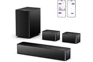 ULTIMEA 5.1 Sound Bar for Smart TV, with Dolby Atmos, 410W Peak Power, Surround Sound System for TV, Wireless Subwoofer Bass Boost, Surround Adjustable, APP Control, Poseidon D60(New 2025 Model)