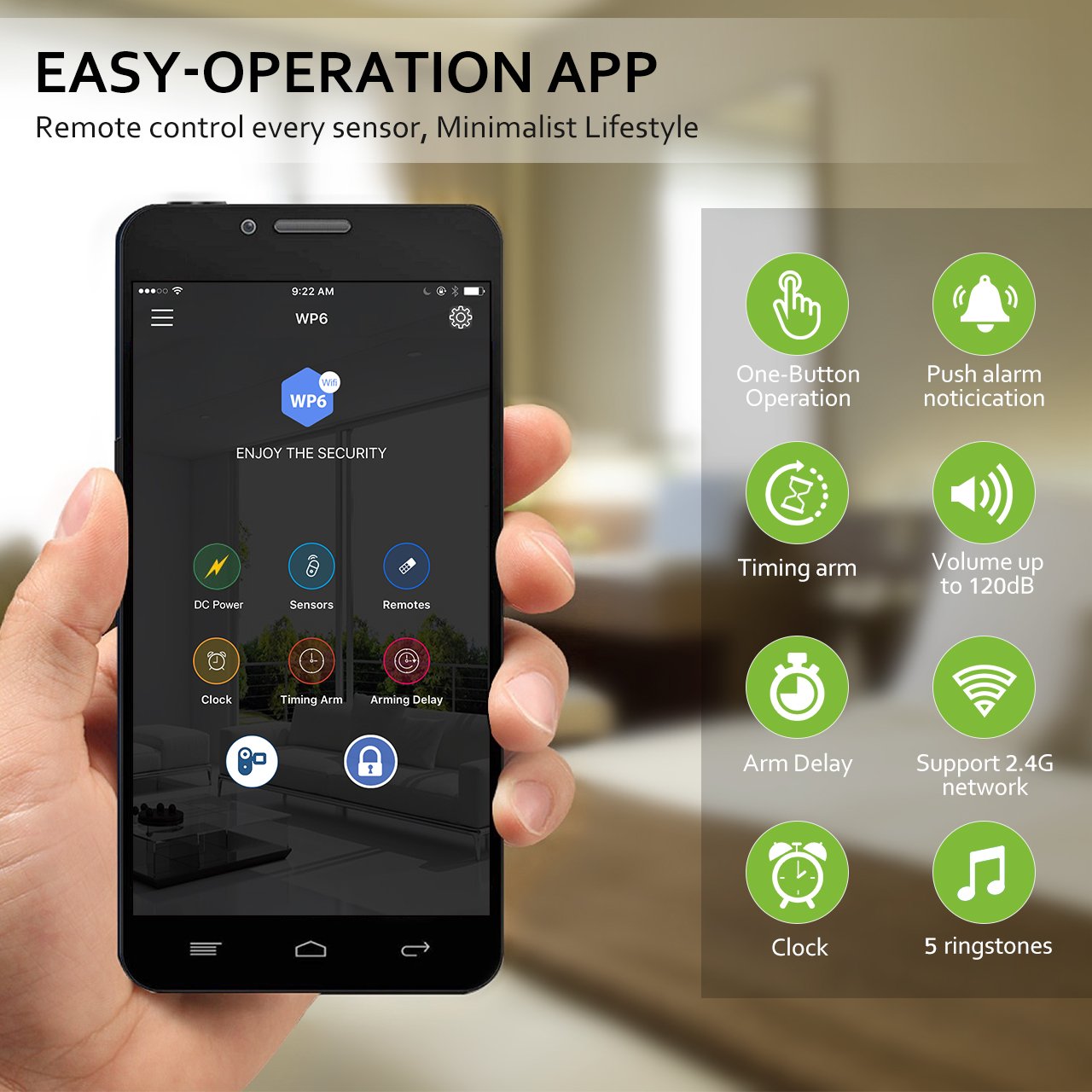 BIBENE WIFI Home Security Alarm System DIY KIT with Easy