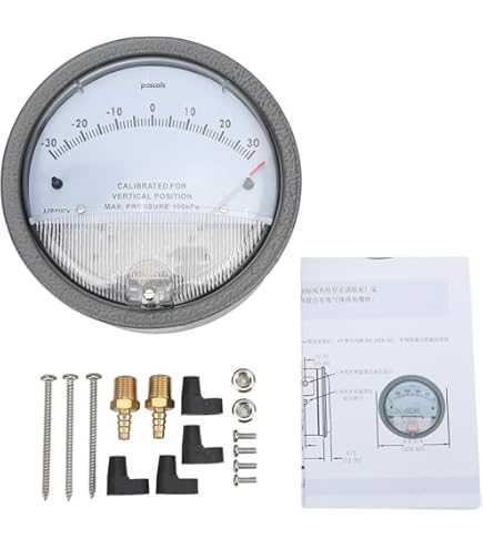 Dwyer Magnehelic Differential Pressure Gauge, Type, -5 to 0