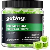 Yutiny Potassium Supplement 500mg 3 in 1 Complex Gummies, Chewables with Potassium Citrate Chloride Gluconate, Extra Strength Blend, 60 Count