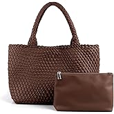 LIKEBAG Woven Tote Bag Womens Purse Vegan Leather Shoulder Handbags Fashion Summer Beach Tote Bags Large Travel Totes