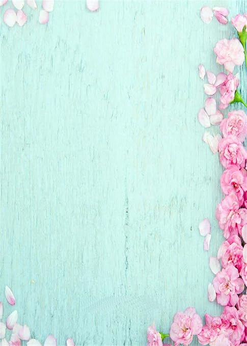 5x7ft Light Blue Backdrop Pink Floral For Wedding Amazon Co Uk