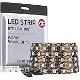 BTF-LIGHTING WS2815 (Upgraded WS2812B) LED Strip Light,UL Listed,16.4FT 300 LED/Pixels,Flexible Chasing RGB,Dual Signal Individually Addressable,5050SMD,3M Tape,DC12V IP30(No Adapter or Controller)