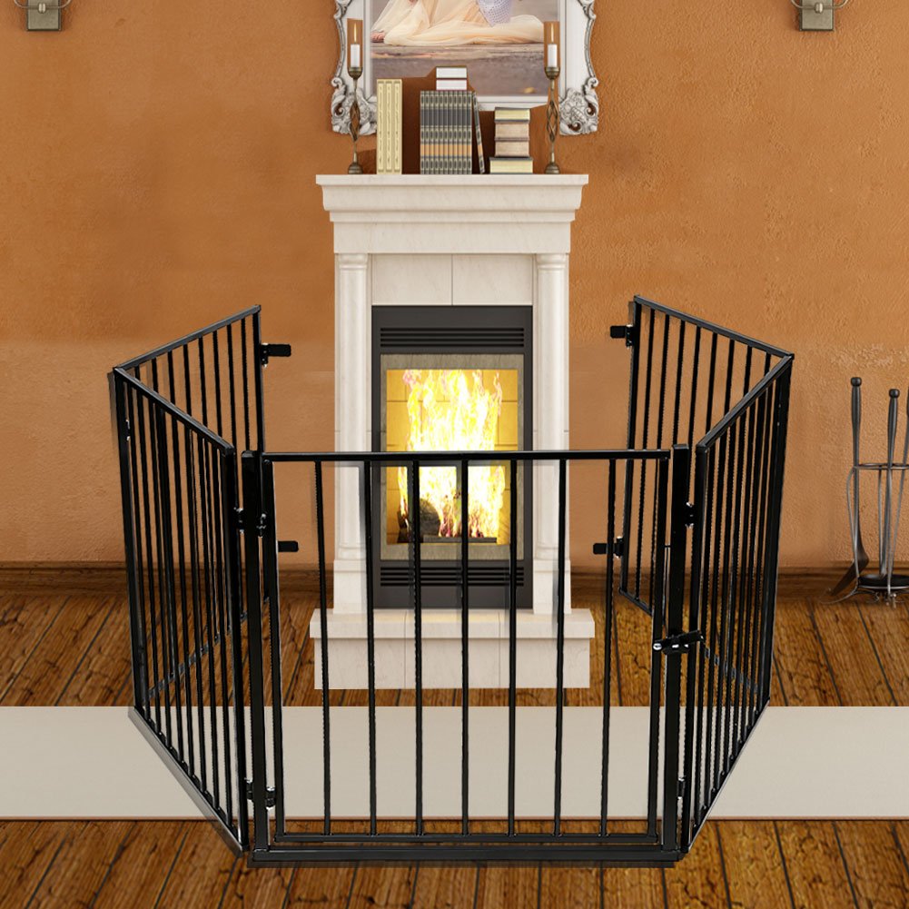 Barrieres Et Extensions Cclife Barriere De Securite Parefeu De Cheminee Enfant Bebe Pare Feu De Cheminee Grille De Protection Porte Pare Poele 300x74 Cm Bebe Puericulture Mansaocatavento Com Br