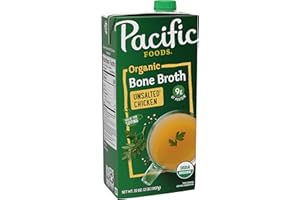 Pacific Foods Organic Unsalted Chicken Bone Broth, 32 oz Carton