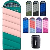 Cotton Flannel Lined Sleeping Bag for Adults Teens Kids, Cold Weather & Warm, 3 Seasons, Lightweight Compact Camping Essentials Equipment, Hiking, Outdoor, Travel