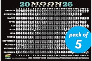 2026 Moon Calendar Card (5 pack): Lunar Phases, Eclipses, and More!