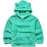 QPANCY Girls Sherpa Pullover Hoodie Kids Fleece Cat Clothes Winter Fall Coat Top