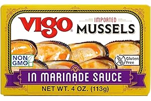 Vigo Premium Imported Canned Seafood, Mussels in Marinade Sauce, Specialty Flavored, Perfect for Recipes and Dishes (Mussels in Marinade Sauce, 4 Ounce (Pack of 10))