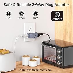 [UL Listed] Cable Matters 3-Pack 3 Way Plug Adapter