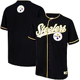 Ultra Game Adult's NFL Official Button Down Baseball Mesh Jersey Shirt