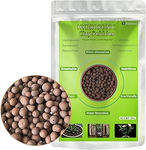 Halatool 2 LBS Organic Clay Pebbles- 4mm-16mm 100% Natural Expanded Clay Pebbles for Hydroponic Gardening, Orchids, Drainage, Decoration, Aquaponics