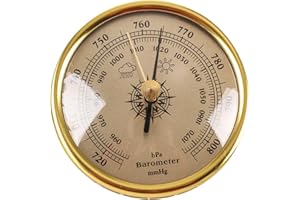 Barometer Adjustable 3in Barometric Pressure Gauge Clear Scaled Weather Barometer with Hanging Hole Portable for Indoor Outdo