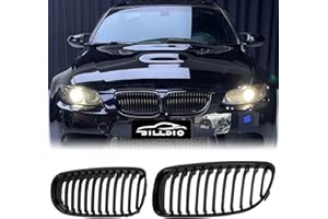 BILLDIO E90 Grille - Black Kidney Single slats Grill Compatible With BMW 3 series E90 2009-2011 323i 328i 328xi 335d 335i 335xi Sedan LCI，E91 328i 328xi Touring LCI,ABS Gloss Black Kidney Grill