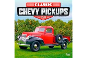 Classic Chevy Pickups OFFICIAL | 2026 12 x 24 Inch (Hanging) Monthly Square Wall Calendar | Foil Stamped Cover | Plastic-Free | BrownTrout | Chevrolet Motor Truck