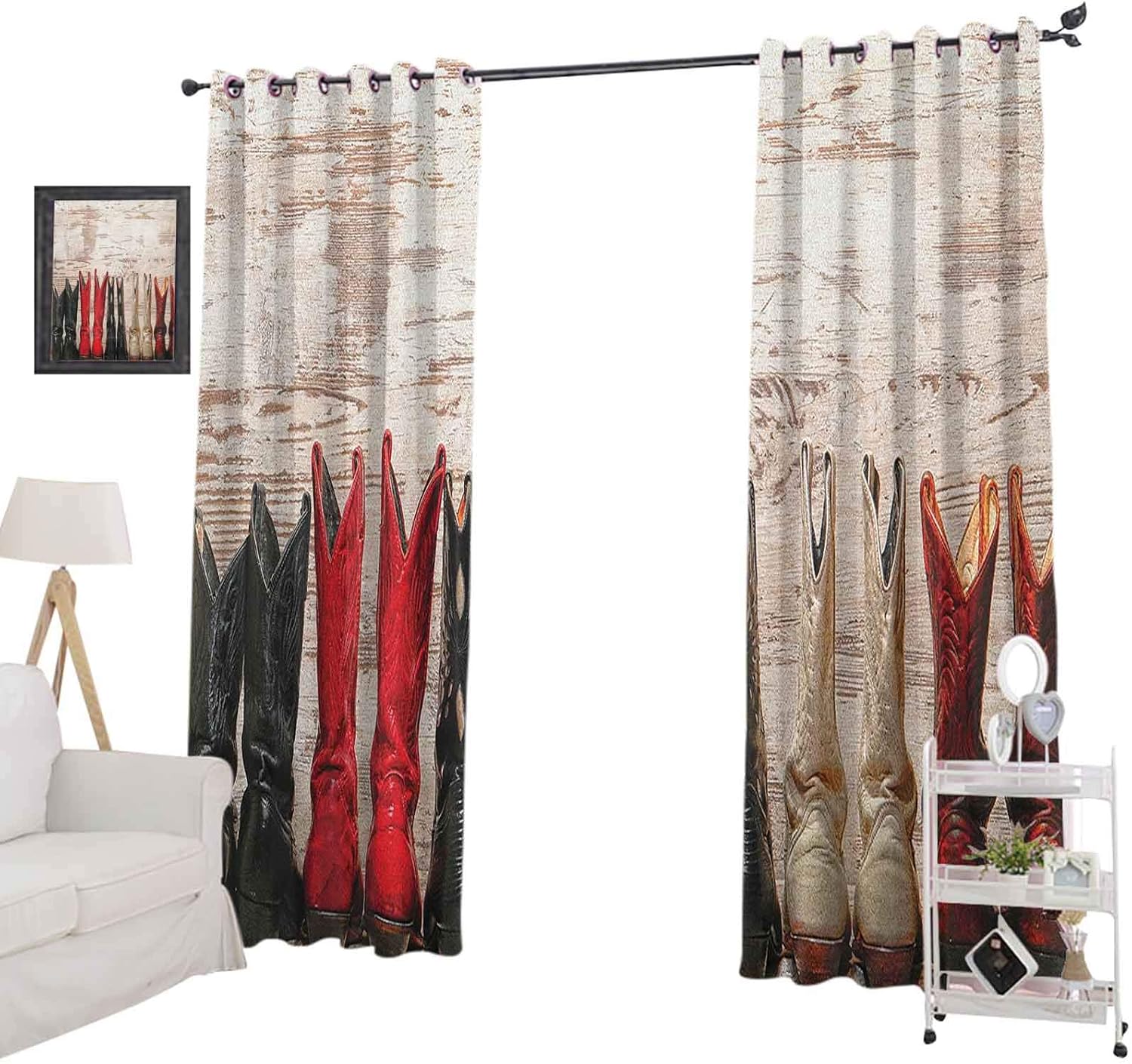 YUAZHOQI Western Room Darkening CurtainsAmerican Legend Cowgirl Leather