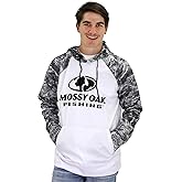 Mossy Oak Mens Fishing Hoodie, UV SPF Sun Protection Camo Fishing Sweatshirt with Face Mask Gaiter