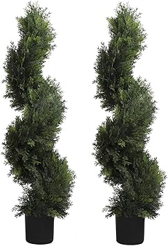 Amazon Com Armada Topiary Trees Artificial Faux Fakes Spiral