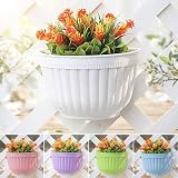 ORIMERC 4 Pack Wall Planters Vertical Garden Indoor Outdoor Pots White view 5