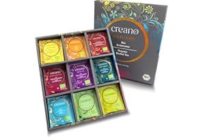 Creano Organic Herbal Tea Sampler Gift Set - Tea Gift Box - 27 Organic Tea Bags in 9 Different Varieties 54 g