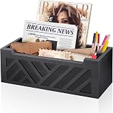 MINCORD Mail Organizer Countertop | Farmhouse Mail Holder with 2 Slots, Wood Mail Sorter Basket for Wall Table Desk, Envelope Bill Holder for Home Office Decor