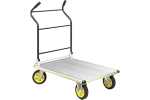 Safco Products 4053NC Stow-Away Platform Utility Hand Truck, Silver and Black