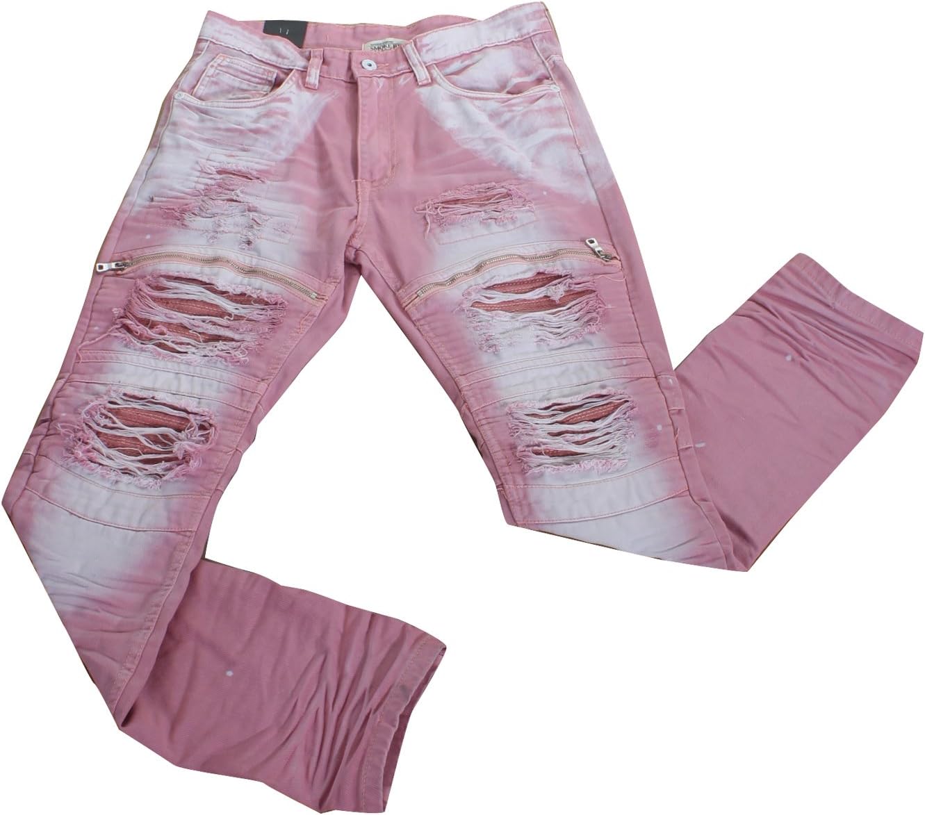 Smoke Rise JP6013BLSH Men Twill Moto Pants Blush