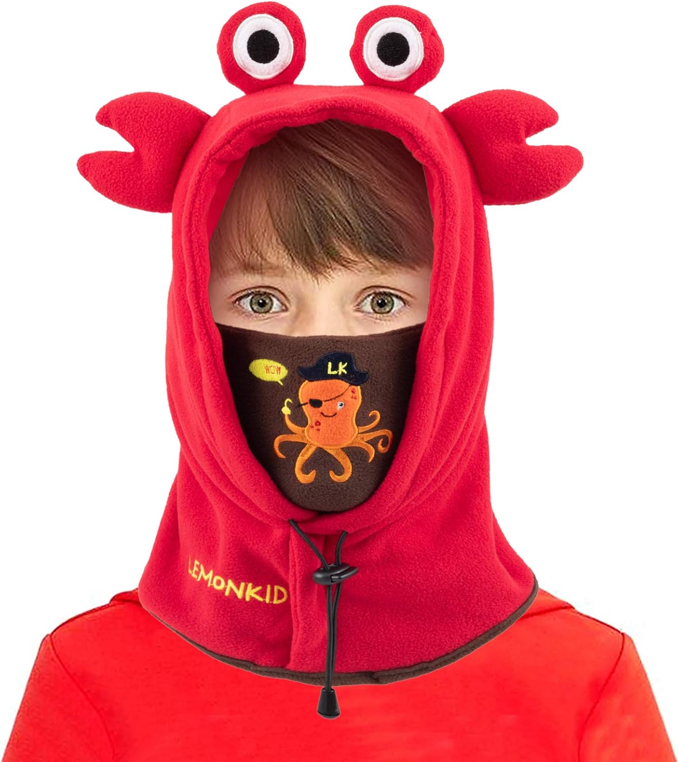 Kids Balaclava Winter Face Cover Mask with Hood, Boys Girls